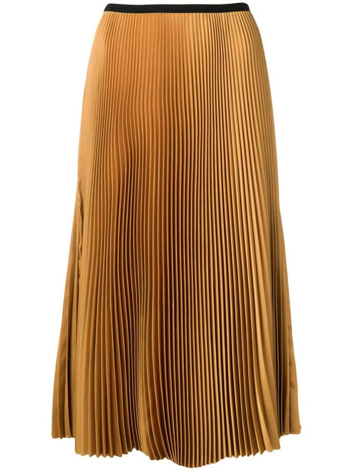 Blanca Pleated Straight Skirt - Neutrals