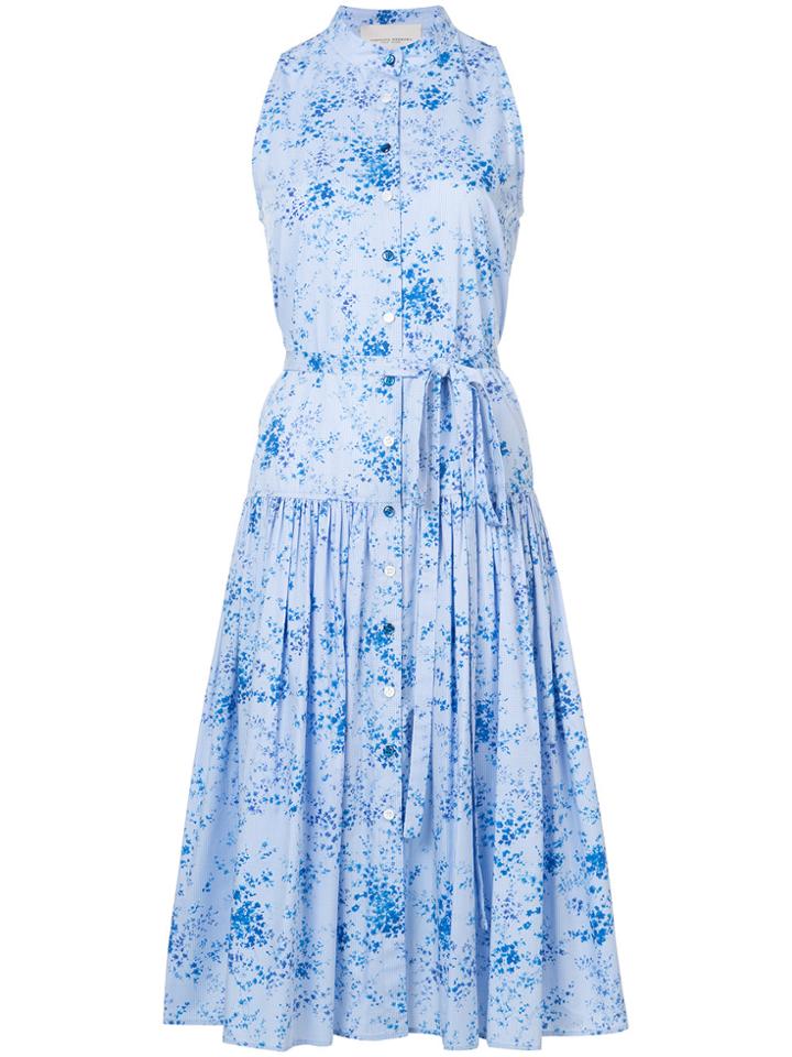 Carolina Herrera Drop Waist Floral Dress - Blue