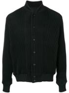 Homme Plissé Issey Miyake Ribbed Bomber Jacket - Black