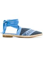 Jw Anderson Open Flat Logo Ballerinas - Blue