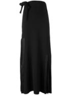 Helmut Lang Ribbon Detail Skirt, Women's, Size: 8, Black, Viscose/acetate/spandex/elastane