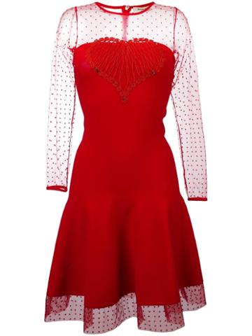 Piccione. Piccione Flared Dress, Women's, Size: 38, Red, Viscose/polyester