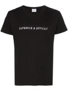 Nasaseasons Expensive & Difficult Embroidered Cotton T-shirt - Black