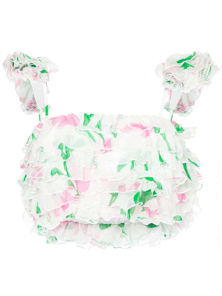 Rosie Assoulin Ruffled Bandeau Top - White