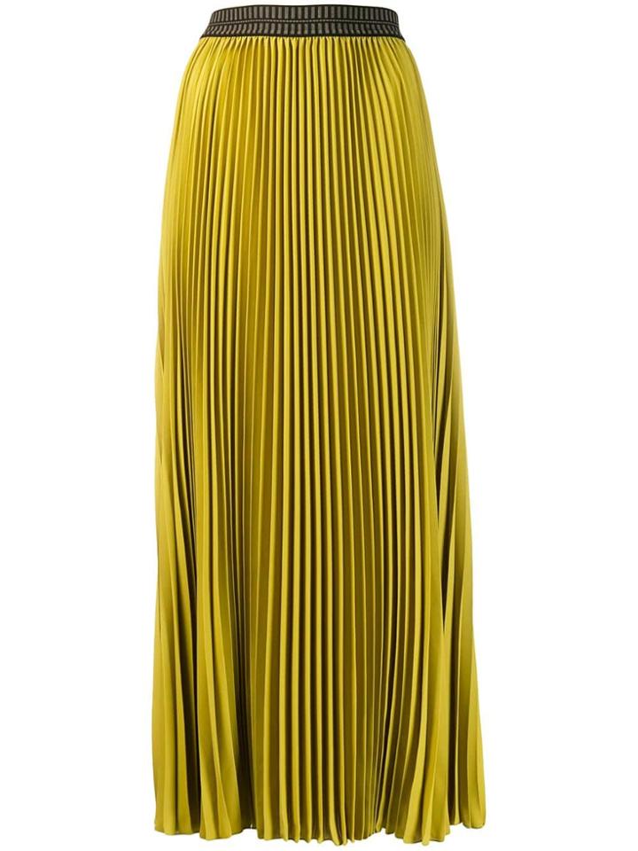 Luisa Cerano Long Pleated Skirt - Yellow