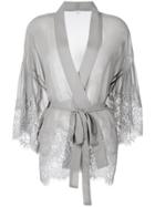 Gold Hawk Lace Kimono - Grey