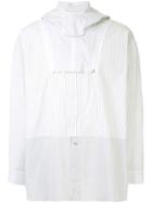 Yoshiokubo Mix Striped Hooded Shirt - White