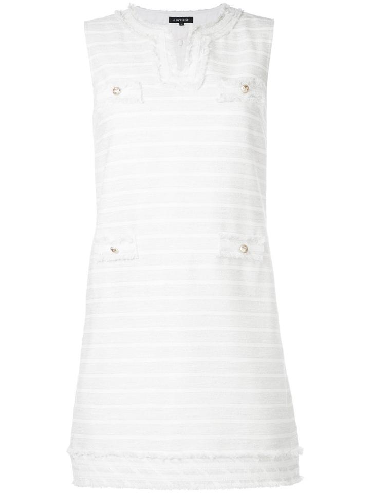 Loveless Striped Dress, Women's, Size: 36, White, Cotton/acrylic/polyester