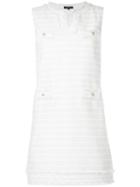 Loveless Striped Dress, Women's, Size: 36, White, Cotton/acrylic/polyester