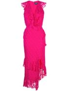 Saloni Fitted Polka Dot Dress - Pink