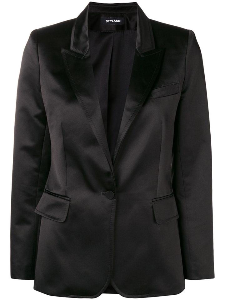 Styland Satin Formal Blazer - Black