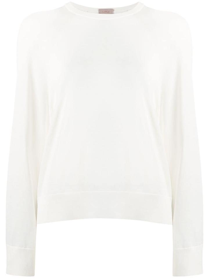 Mrz Slouchy Sleeve Slit Sweater - White