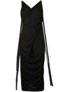 Rick Owens Lilies Crossover Low Back Midi Dress - Black