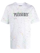 Pleasures Logo Splatter Print T-shirt - White