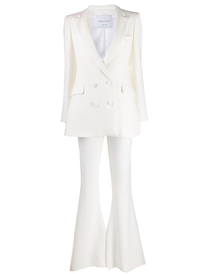 Hebe Studio Two Piece Tailored Coat - White