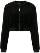 Juicy Couture Swarovski Embellished Velour Crop Jacket - Black