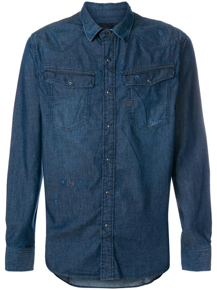 G-star Chest Pocket Denim Shirt - Blue