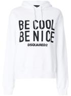 Dsquared2 Be Cool Slogan Hoodie - White