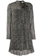 Red Valentino Leopard Print Shift Dress - Black