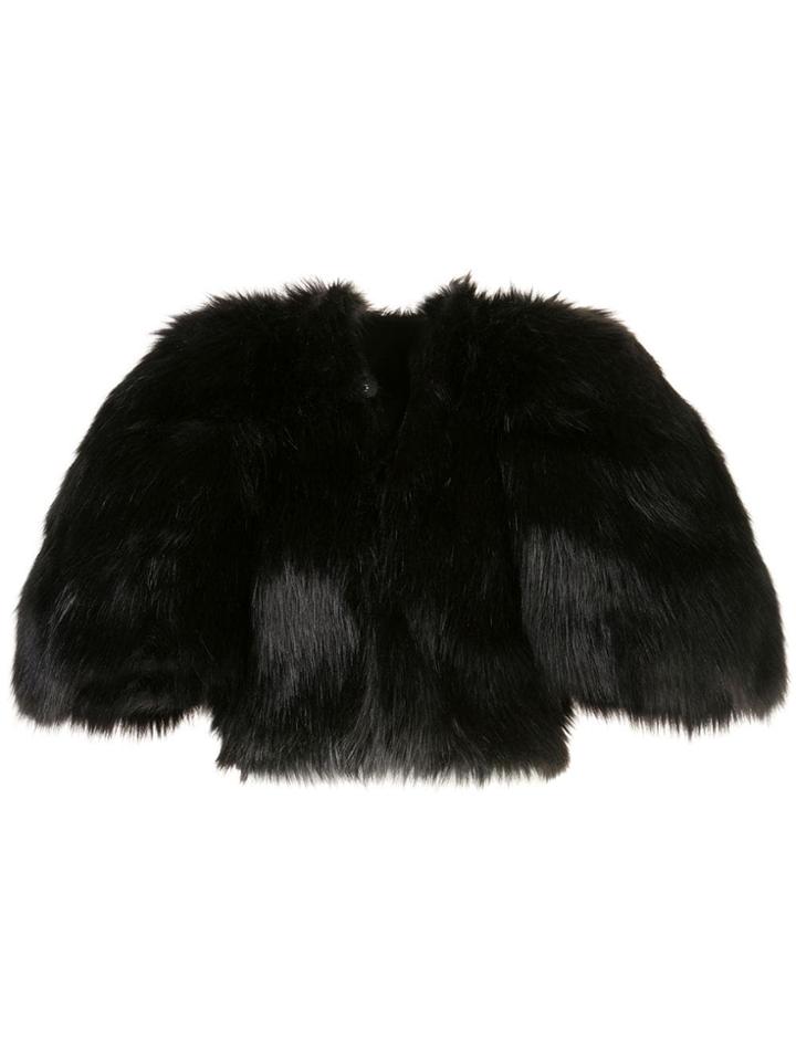 Melitta Baumeister Textured Furry Jacket - Black
