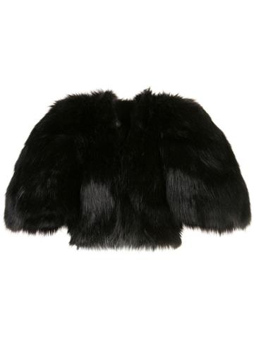 Melitta Baumeister Textured Furry Jacket - Black