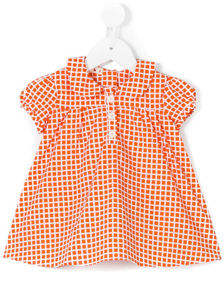 Marni Kids - Checked Dress - Kids - Cotton - 24 Mth, Yellow/orange