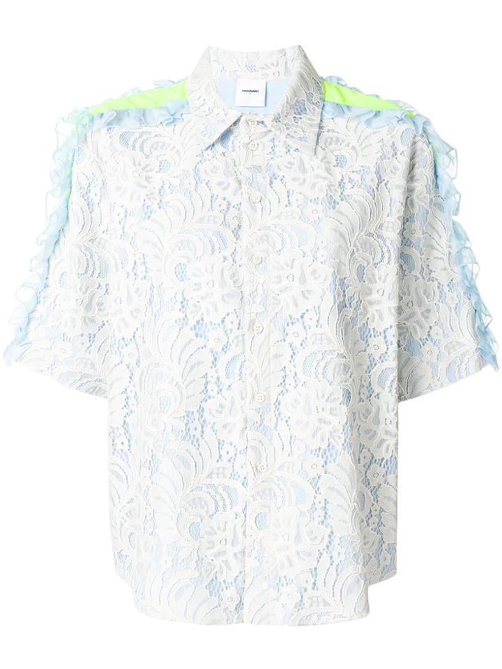 Brognano Lace Ruffle Shirt - White