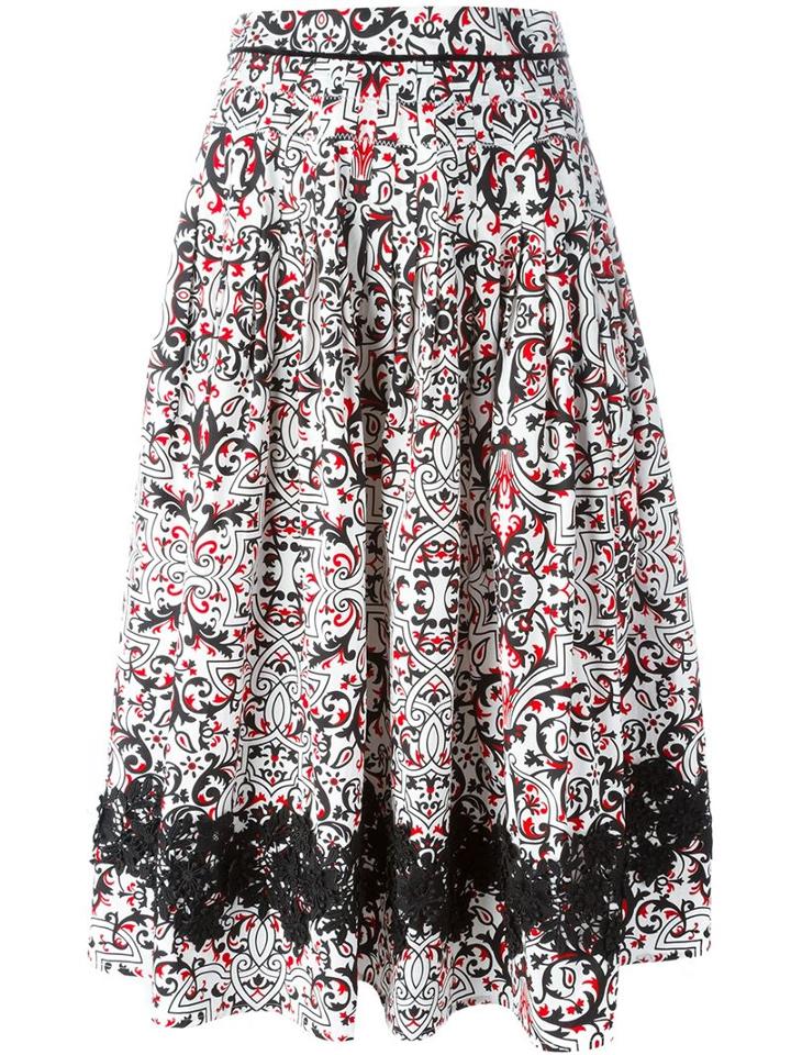 Tomas Maier Arabesque Print Pleated Skirt