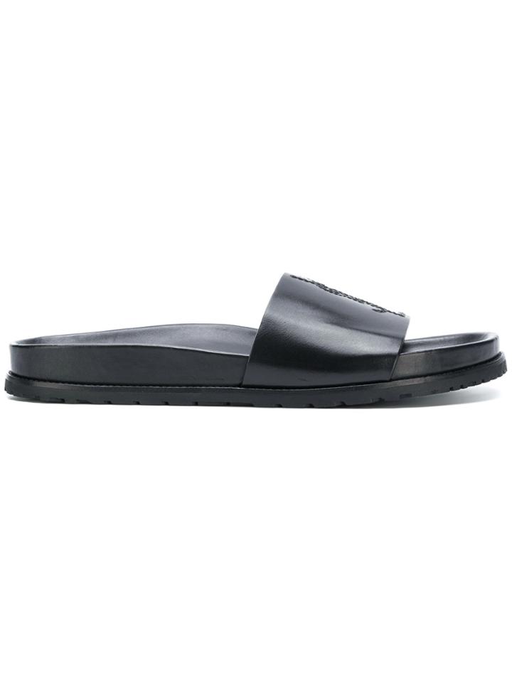 Saint Laurent Jimmy Logo Slides - Black
