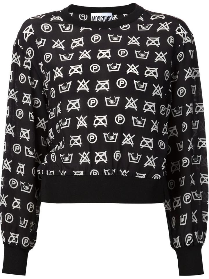 Moschino Laundry Instruction Print Top