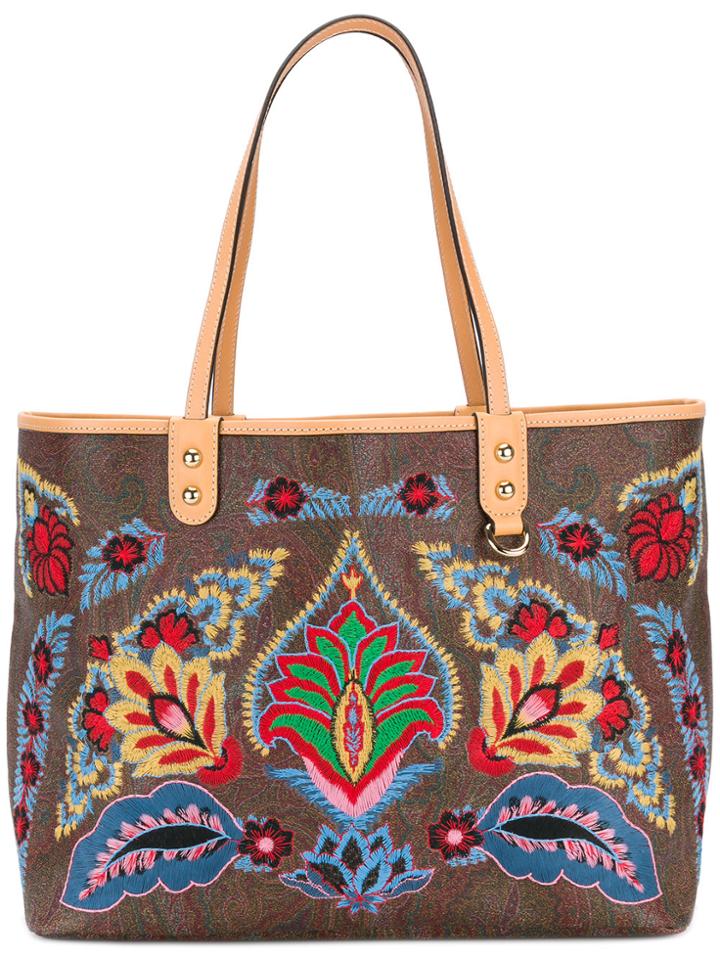 Etro Embroidered Tote Bag - Multicolour