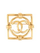 Chanel Vintage Geometric Cc Brooch - Gold