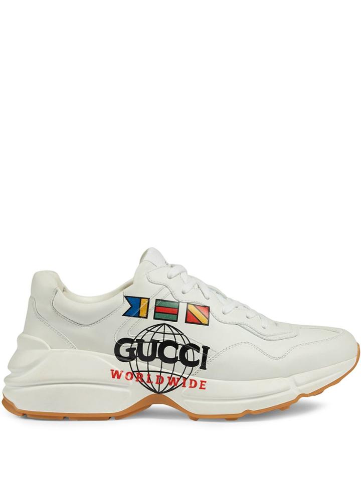 Gucci Graphic Print Low-top Sneakers - White