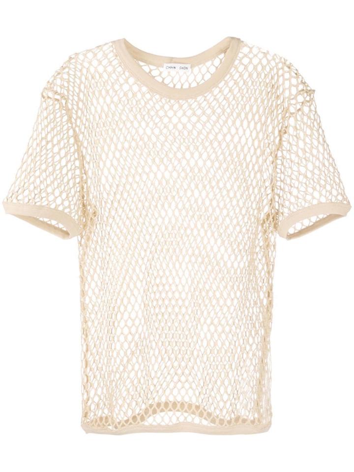 Cmmn Swdn Beige Fishnet T-shirt - Neutrals