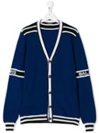 Balmain Kids Logo Knitted Cardigan - Blue