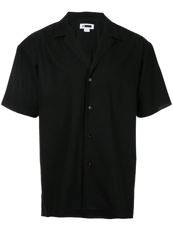 H Beauty & Youth - V-neck Shortsleeved Shirt - Men - Cotton - M, Black, Cotton