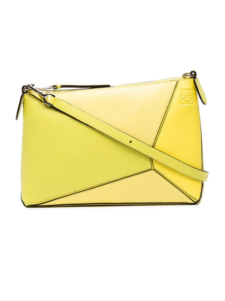 Loewe Yellow Puzzle Leather Cross Body Bag - Yellow & Orange