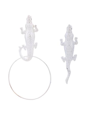 Lako Bukia X Natia Khutsishvili Crocodile Earrings - Metallic