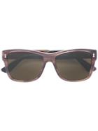 Gucci Eyewear Transparent Square Frame Sunglasses - Pink & Purple