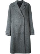 Alexander Wang Oversized Double Breasted Coat, Women's, Size: Small, Grey, Polyester/rayon/wool