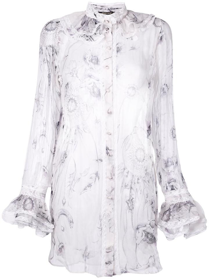 Roberto Cavalli - Ruffled Neck Shirt - Women - Silk - 40, Silk