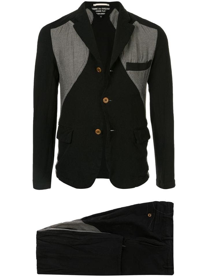 Comme Des Garçons Pre-owned Boiled Poly Patchwork Suit - Black