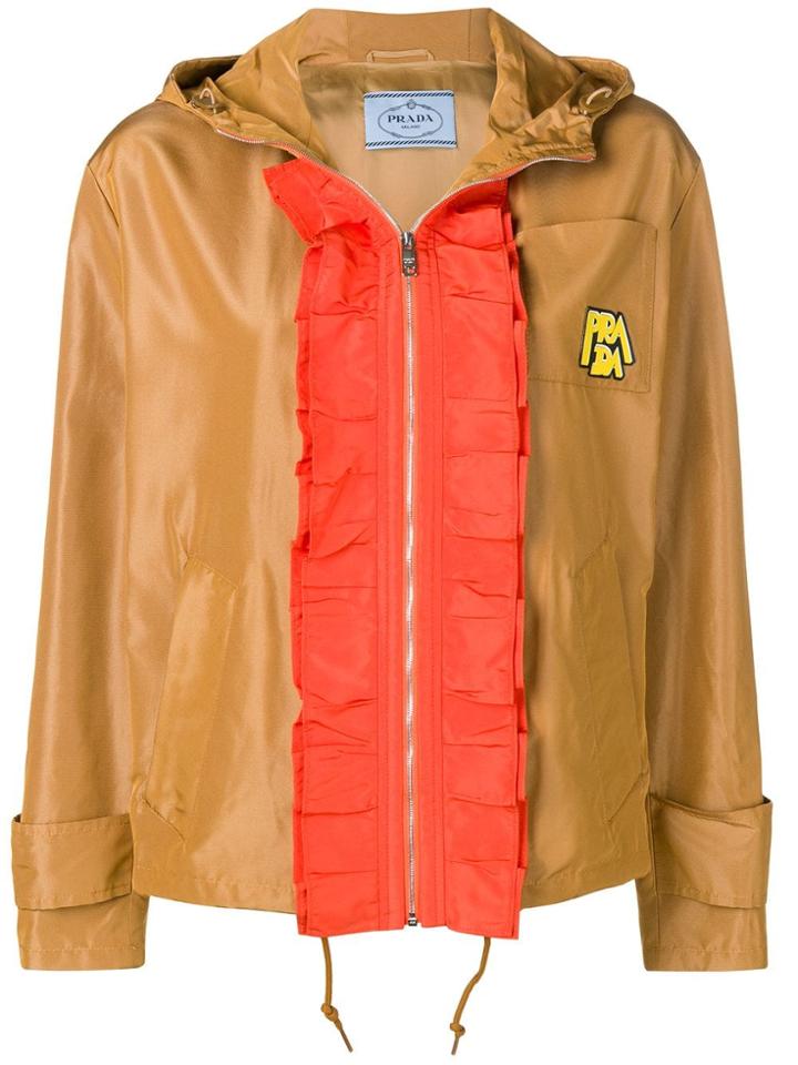 Prada Ruffle Trim Jacket - Brown