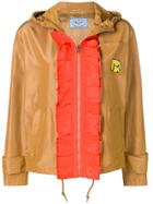 Prada Ruffle Trim Jacket - Brown