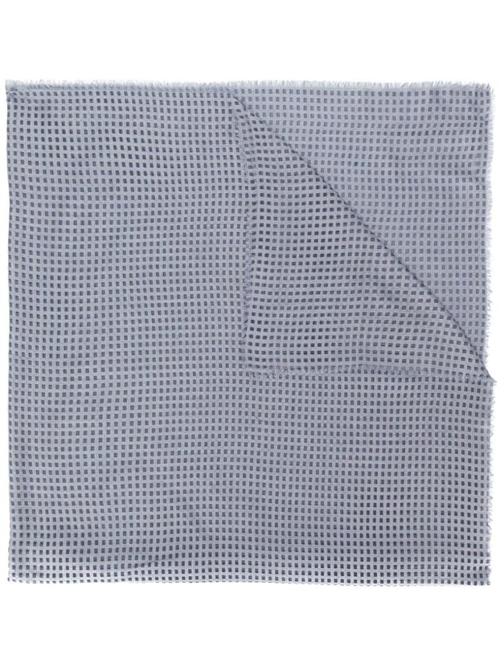 Emporio Armani Square Pattern Scarf - Blue