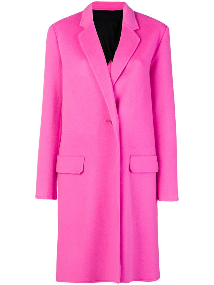 Helmut Lang Classic Single-breasted Coat - Pink & Purple