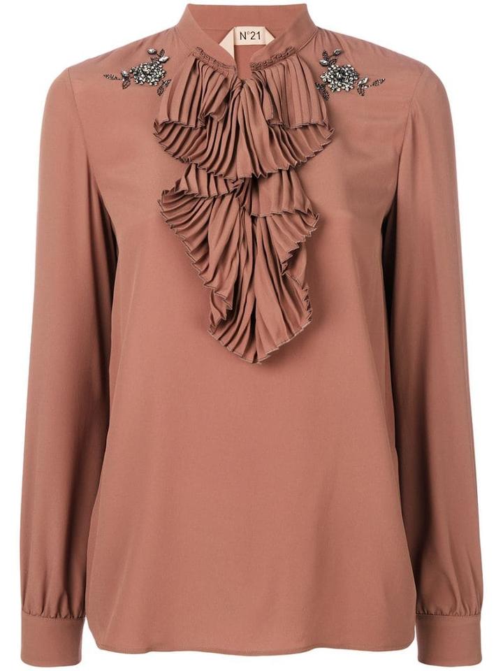 Nº21 Ruffle Bib Blouse - Pink