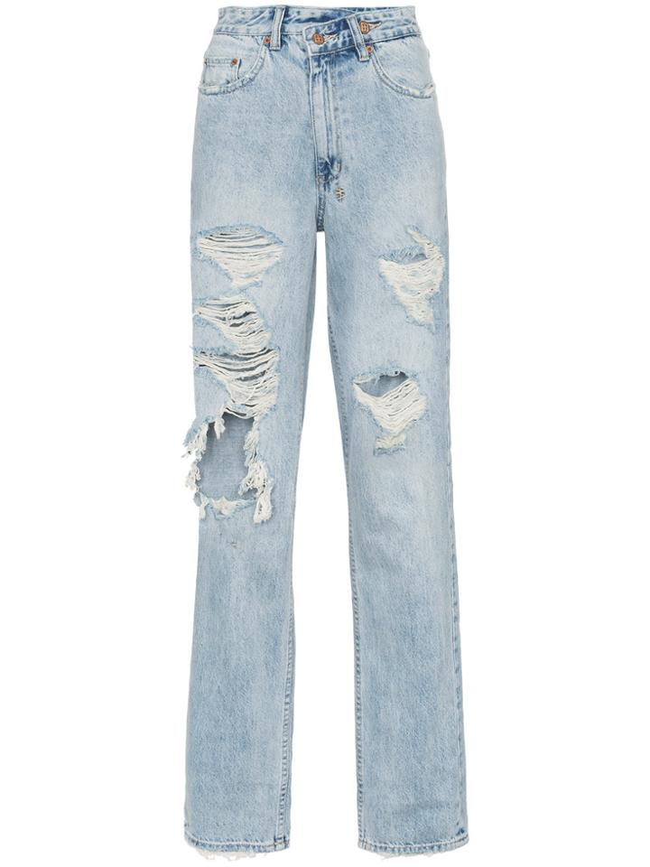 Ksubi Relaxed Fit Distressed Jeans - Blue