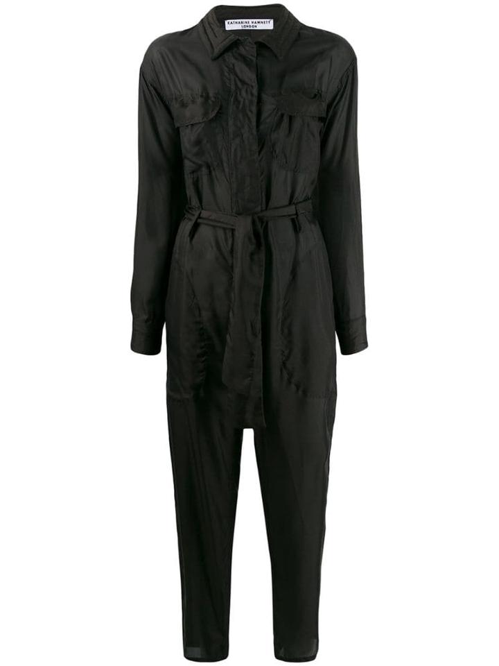 Katharine Hamnett London Eleanor Silk Boiler Suit - Black