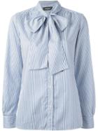 Dsquared2 Striped Bow Shirt, Women's, Size: 40, Blue, Cotton